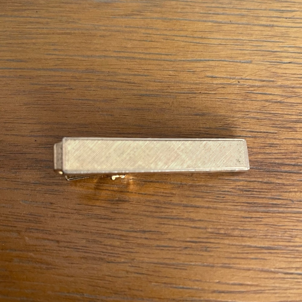 Crisscross TEXTURED TIE BAR | Vintage Tie Clip Mens Accessory 2.5" x 1/2" x 1/4"